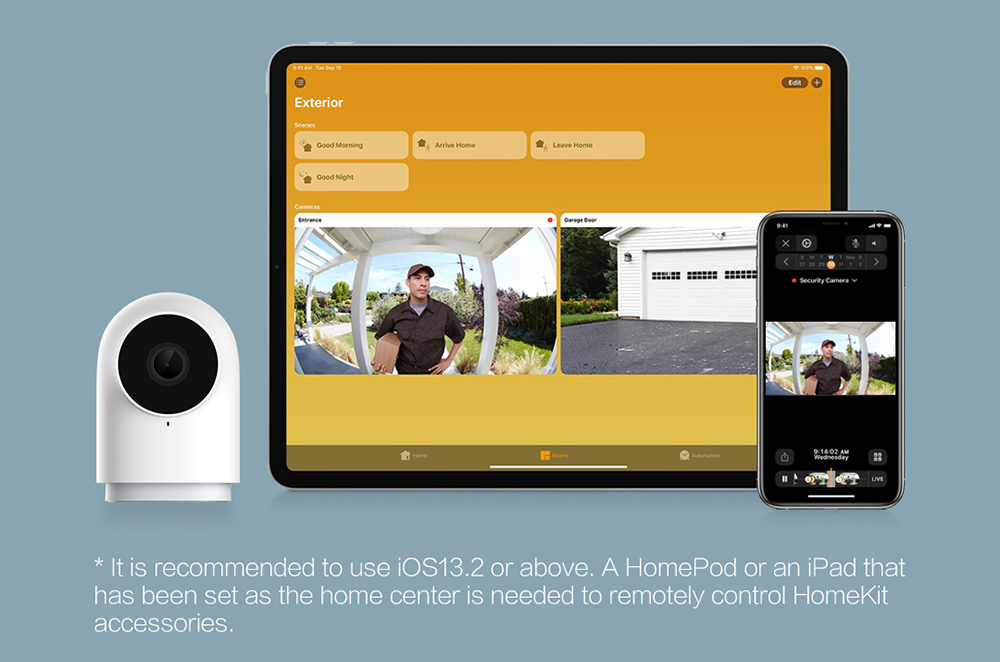 Aqara G2H Smart Camera 1080P Gateway Edition Zigbee Linkage Smart Devices IP Wifi Wireless Cloud Home Security - Blue
